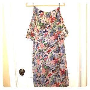 2X Cold Shoulder Floral Dress